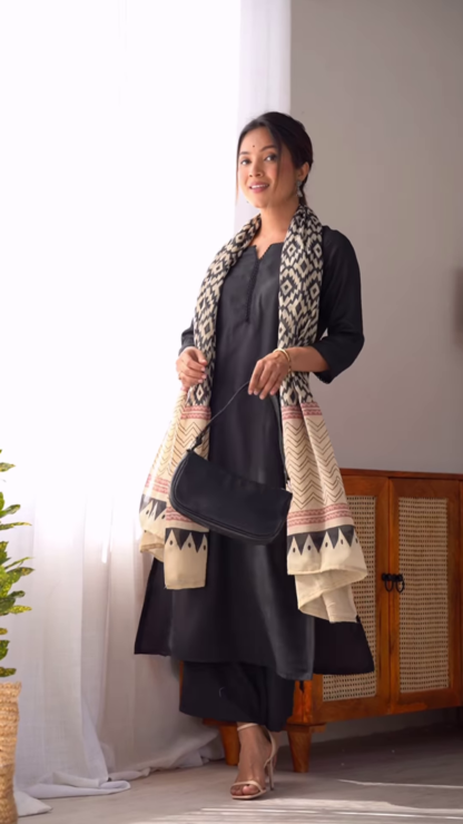 Hand-Painted Floral Kurta Set with Dupatta, 4 Pastel Shades
