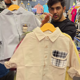 Boys' Cotton Button-Down Shirt with Contrast Pocket