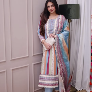 Pastel Digital Print Lawn Suit with Lace and Printed Dupatta