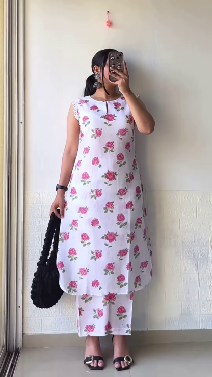 Printed Kurta Set with Straight Pants, Assorted Colours