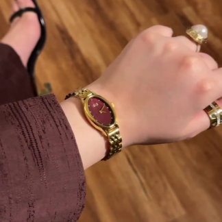 Women's Oval Dial Bracelet Watch, Gold Tone