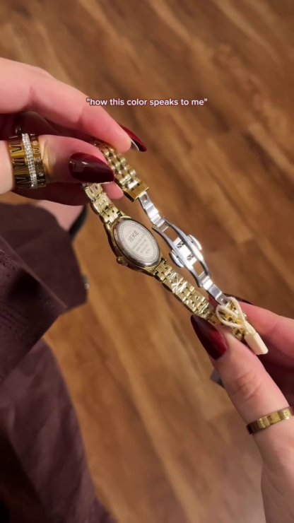 Women's Oval Dial Bracelet Watch, Gold Tone
