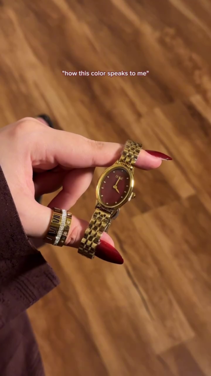 Women's Oval Dial Bracelet Watch, Gold Tone