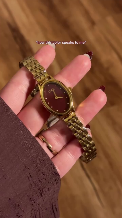 Women's Oval Dial Bracelet Watch, Gold Tone