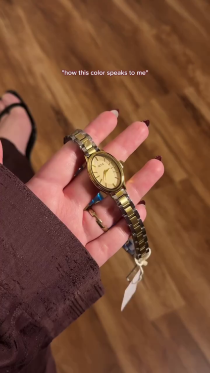 Women's Oval Dial Bracelet Watch, Gold Tone