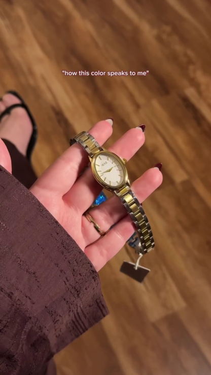 Women's Oval Dial Bracelet Watch, Gold Tone