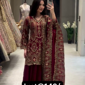 Women's Embroidered Pakistani-Style Salwar Suit Set
