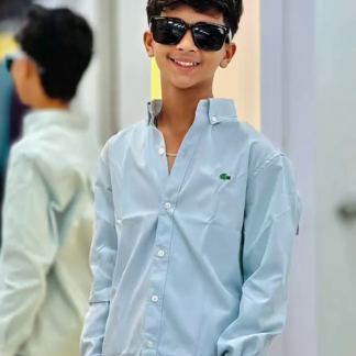 Boys' Full Sleeve Cotton Shirt (Black, White or Off-White)