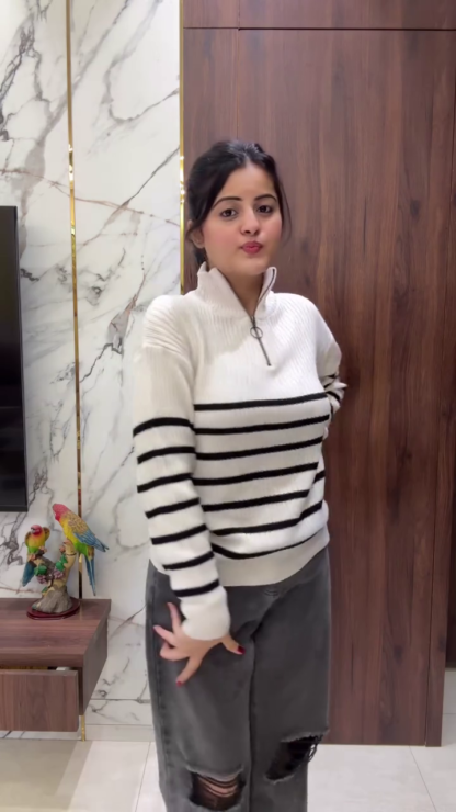 Women's Knit Winter Tops: Heart Vest, Varsity and Striped Pullovers