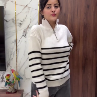 Women's Knit Winter Tops: Heart Vest, Varsity and Striped Pullovers