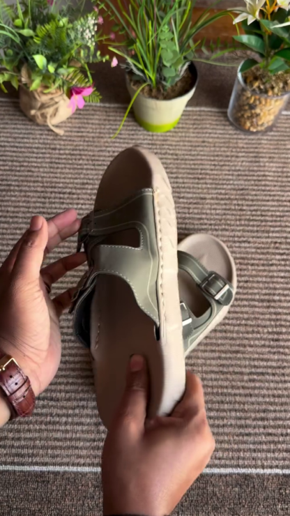 Olive adjustable sandals product view