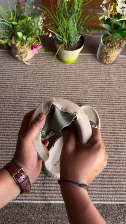 Olive adjustable sandals sole view