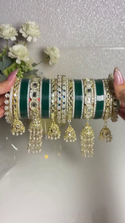 Pink festive bangle set product view