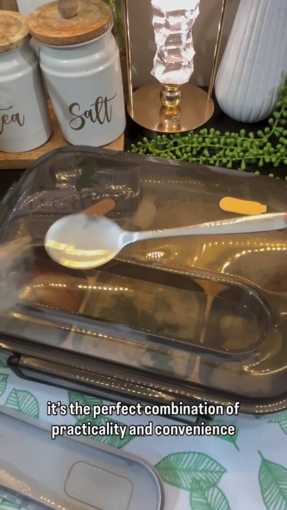 Bento box open compartment view