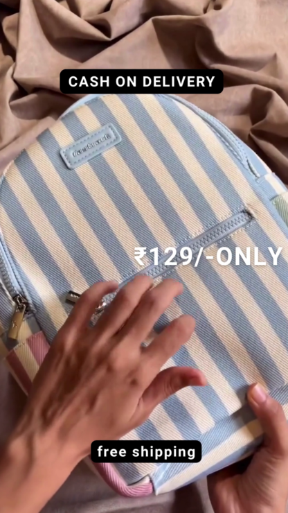 Striped mini backpack product view