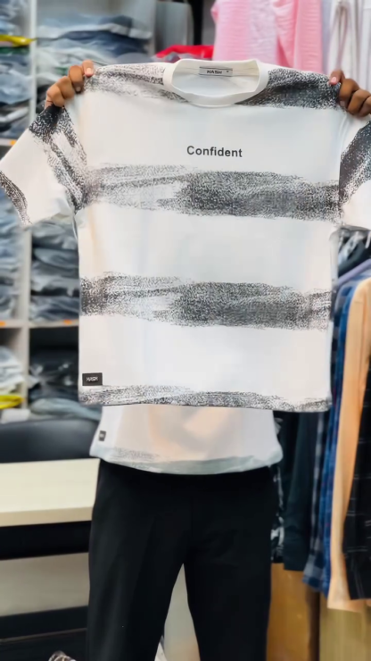 Men’s striped graphic T-shirt front view