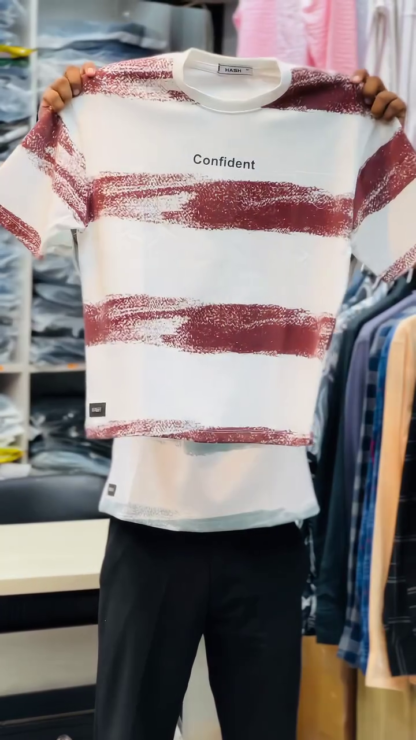 Men’s oversized stripe T-shirt product view