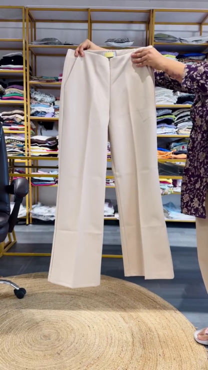 Tie-Dye Print Shirt with Cream Straight Trousers