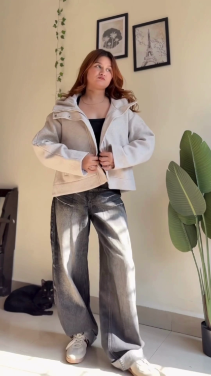 Women's Winter Jacket with Baggy Jeans, Assorted Styles