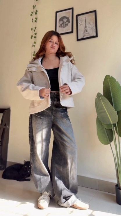 Women's Winter Jacket with Baggy Jeans, Assorted Styles