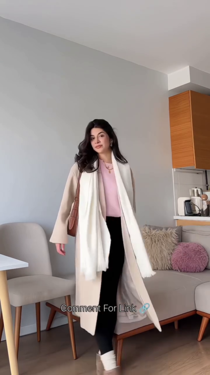 Women's Long Winter Coat, Straight Cut