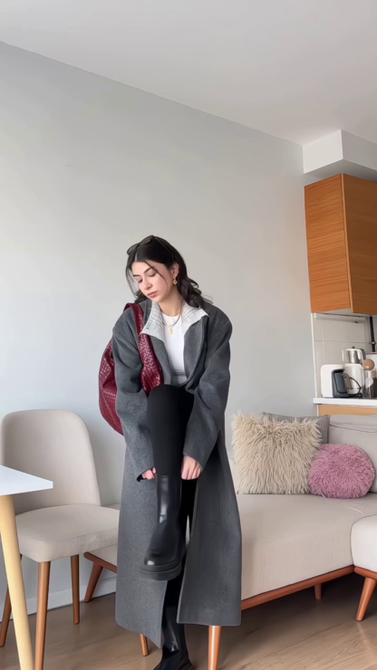 Women's Long Winter Coat, Straight Cut