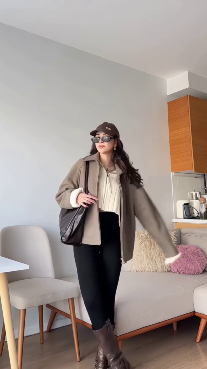 Women's Long Winter Coat, Straight Cut