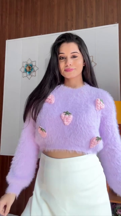 Pastel Knit Winter Sweater with Textured Detail