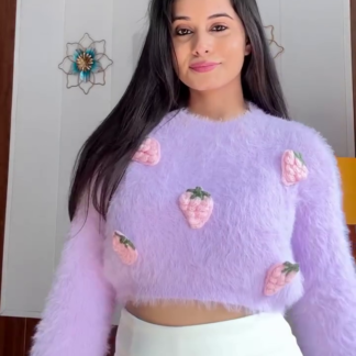 Pastel Knit Winter Sweater with Textured Detail