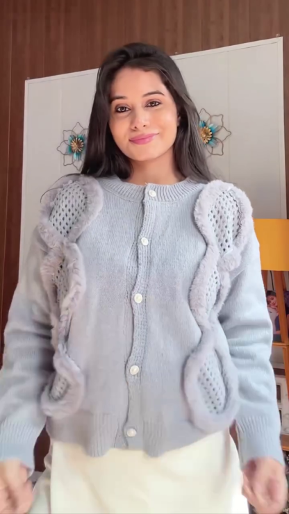 Pastel Knit Winter Sweater with Textured Detail