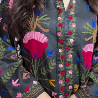 Floral Embroidered Full-Sleeve Winter Tops for Women