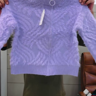 CozyFluff Zip-Neck Fur-Knit Winter Sweater