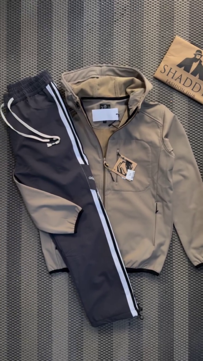 Men's Softshell Winter Tracksuit with Hooded Jacket and Joggers