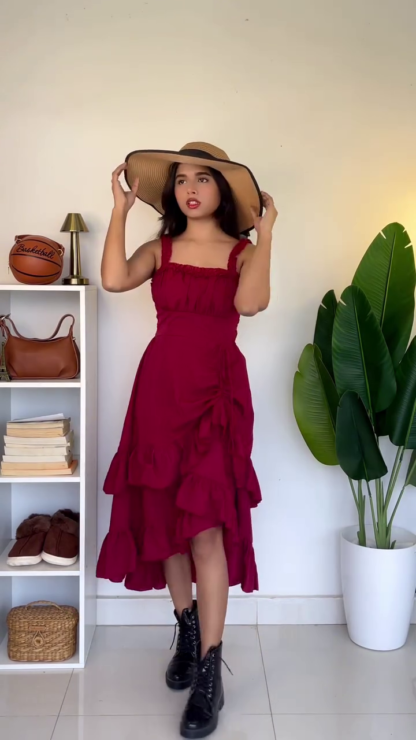 Burgundy Outfit for Brunch and Festive Days