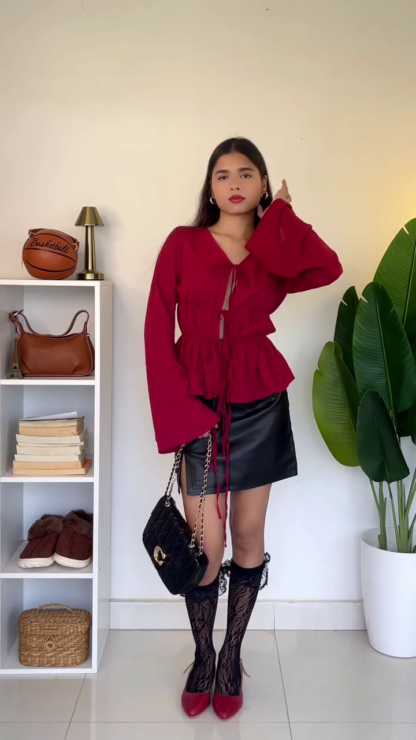 Burgundy Outfit for Brunch and Festive Days