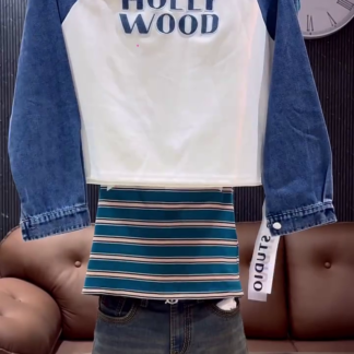 Kids' Hollywood Graphic Top and Blue Cargo Pants Set