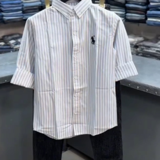 Men's Striped Cotton Casual Shirt with Jeans