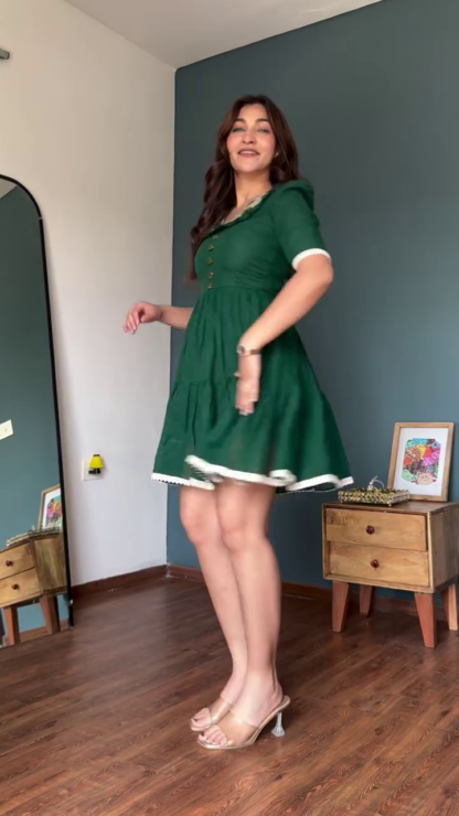 Puff Sleeve Babydoll Dress or Top, Assorted Colours