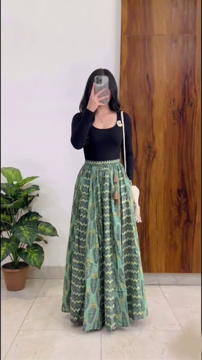 Printed Boho Maxi Skirt, Assorted Colours
