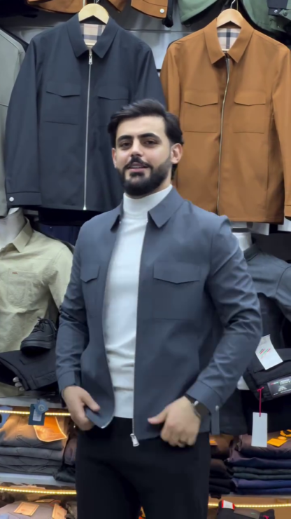 Men's Smart-Fit Winter Jacket with Zip Closure