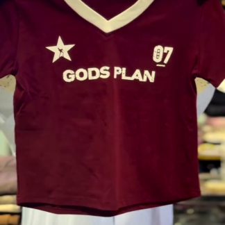 Maroon Crop Tee with White Typography Print
