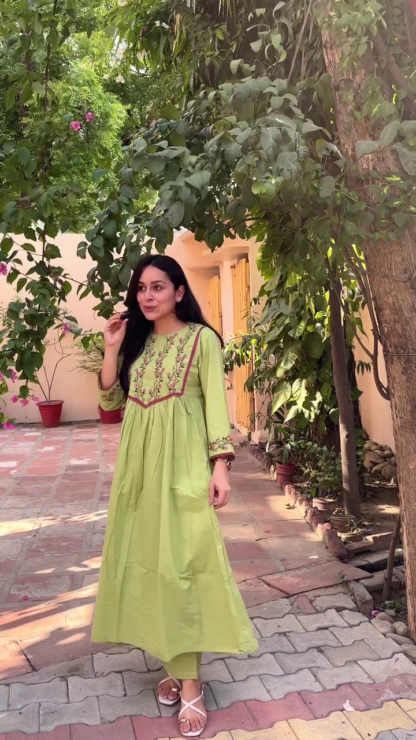 Embroidered Kurti Set with Dupatta, Assorted Colours