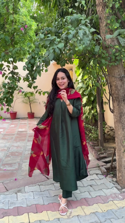 Embroidered Kurti Set with Dupatta, Assorted Colours