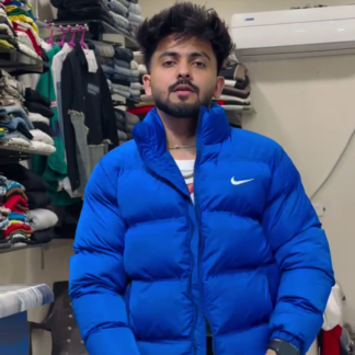 Sky Blue Puffer Jacket with Insulated Lining