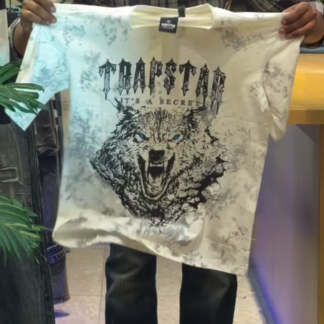 Wolf Print Oversized Tee, Acid Wash