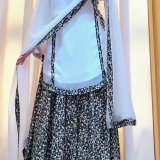 White Floral Sharara Set, Straight Kurta