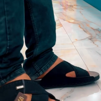 Men's Cross-Strap Slippers, Cushioned Sole