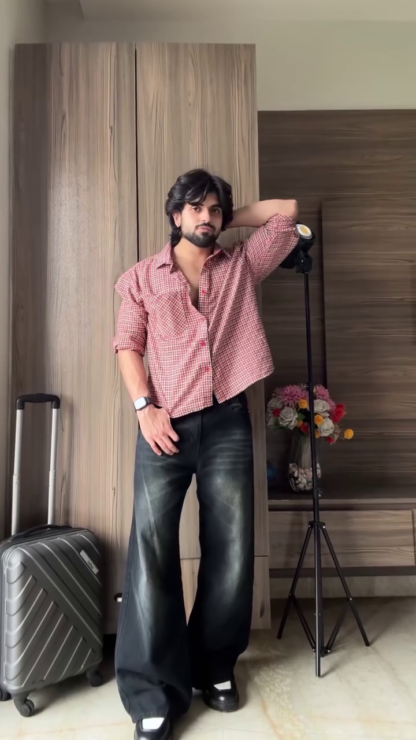 Men's Oversized Wide-Leg Jeans, Assorted Colours