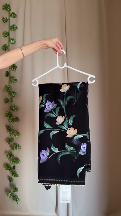 Floral Printed Soft Cotton Saree, Assorted Colours