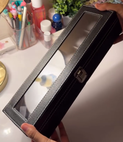 TimeVault Glass-Top Watch Organizer Box